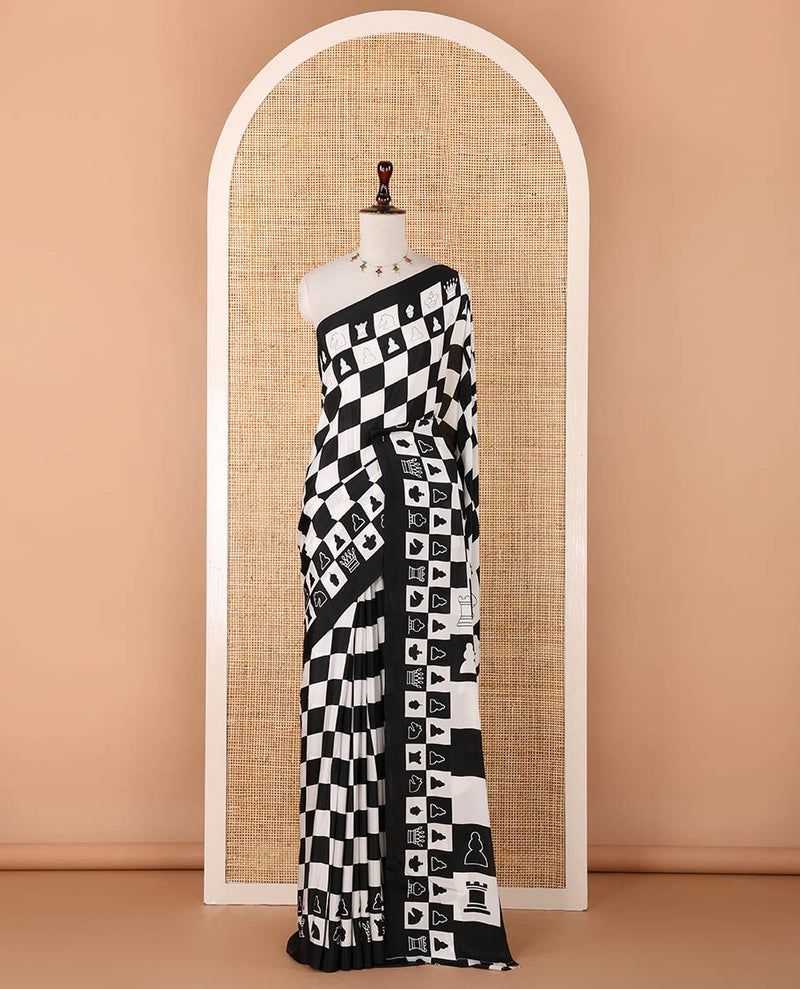 Chess Satin Printed Saree