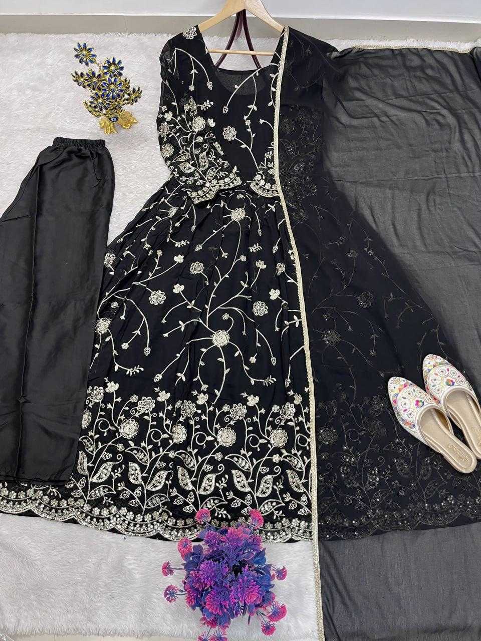 Faux Georgette Embroidery Gown