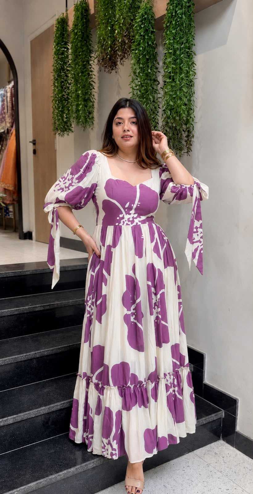 Rayon Printed Gown