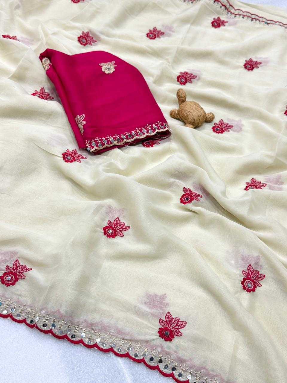 Rangoli Silk Orange Saree
