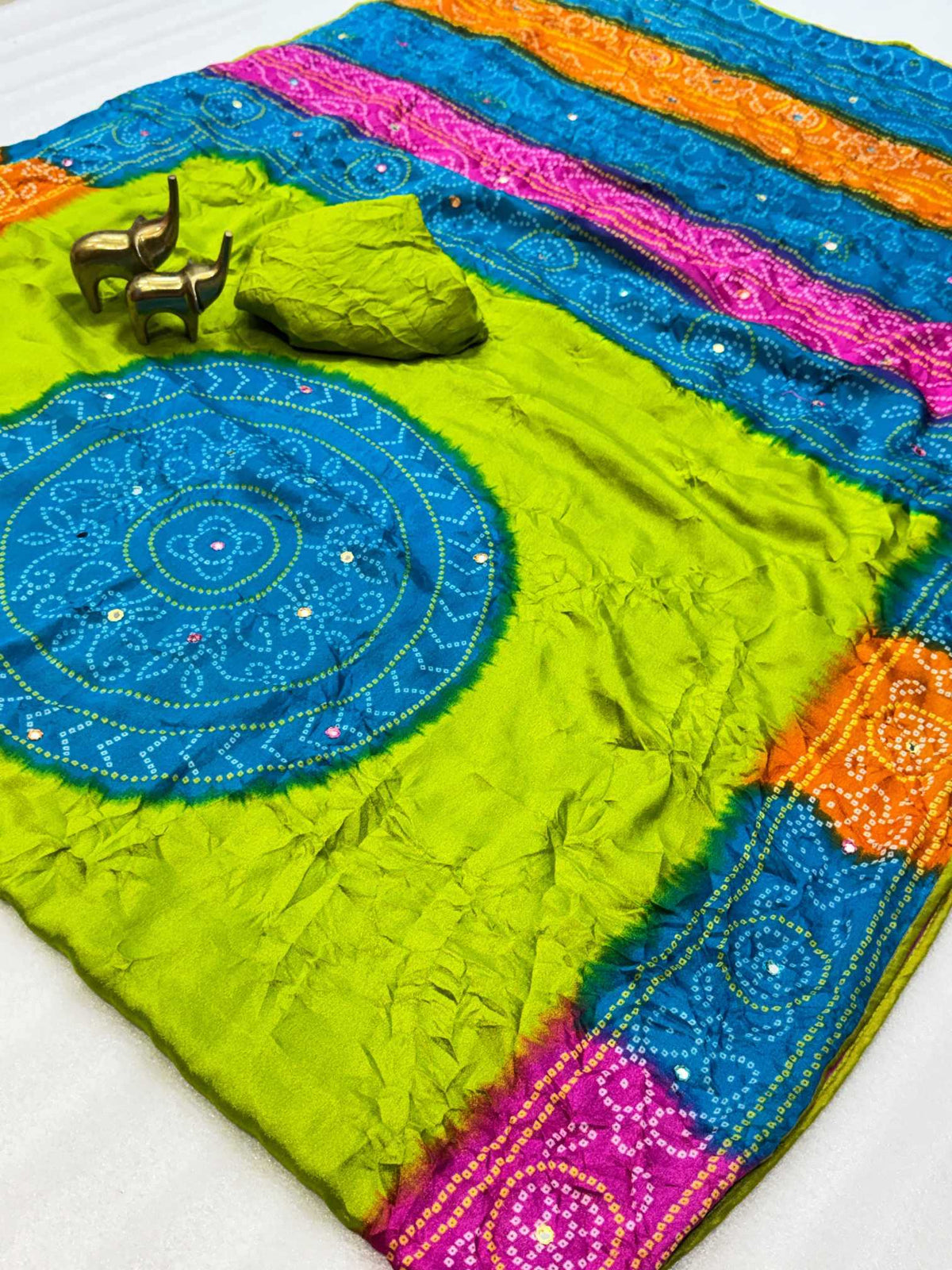Chaitali Dull Moss Printed Saree