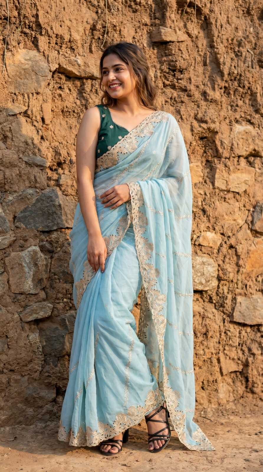 Rangoli Silk Fancy Saree in Baby Pink