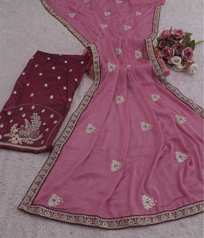 Rangoli Silk Sequence Saree in Lavender