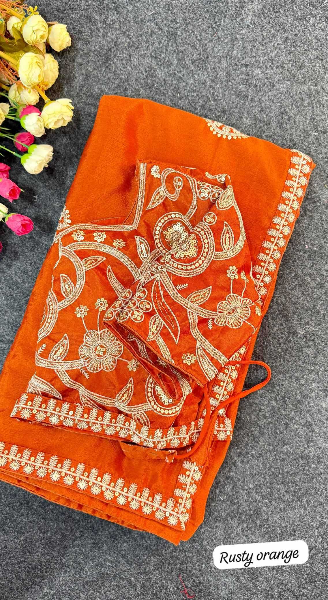 Chinon Silk Designer Saree