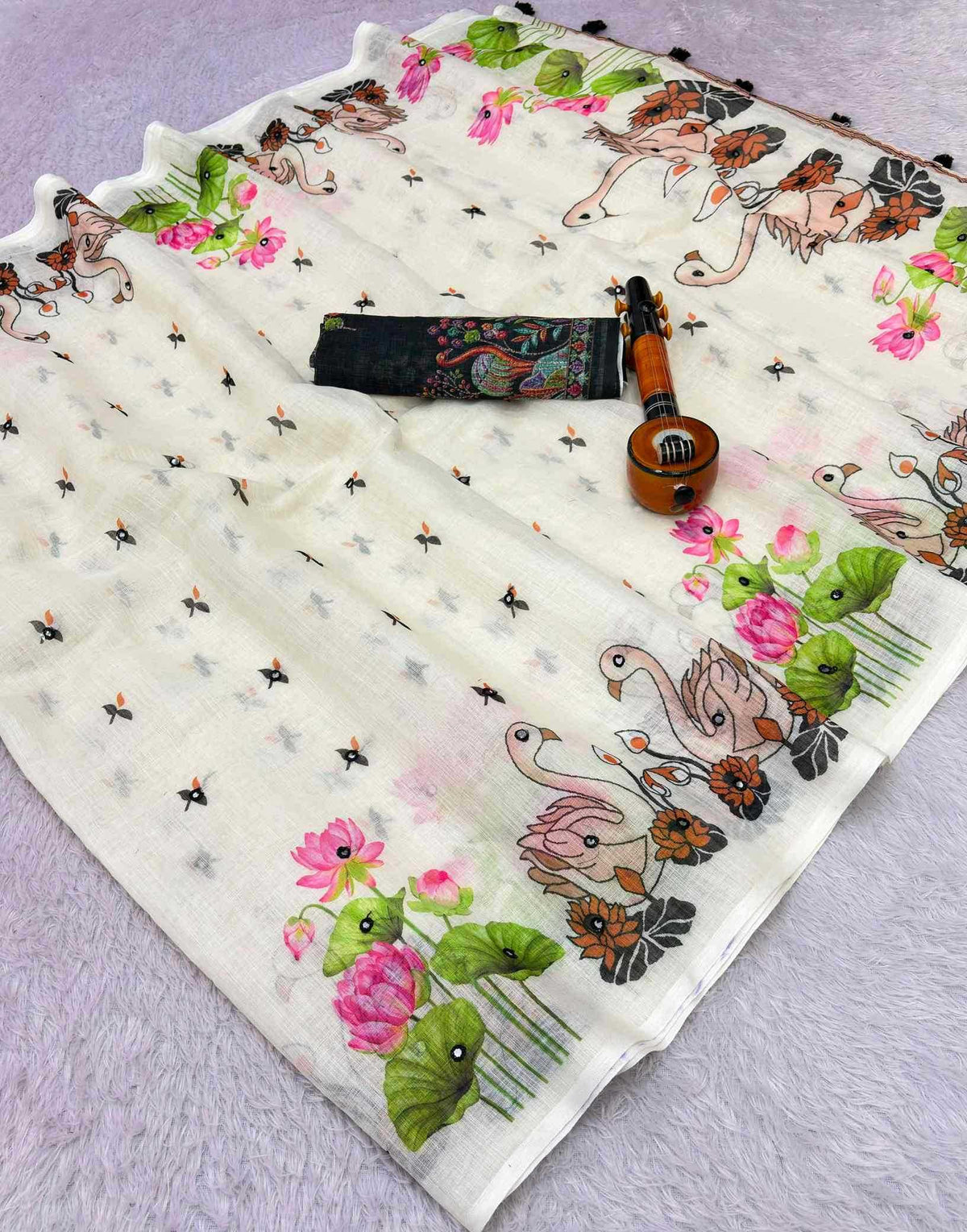 Amulya Cotton Mirror Work Saree