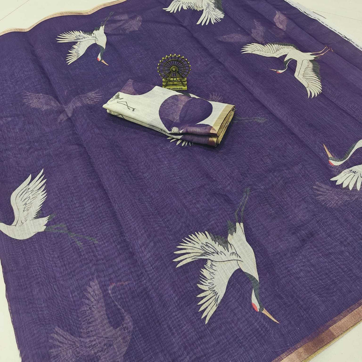 NEW Linen Printed Saree