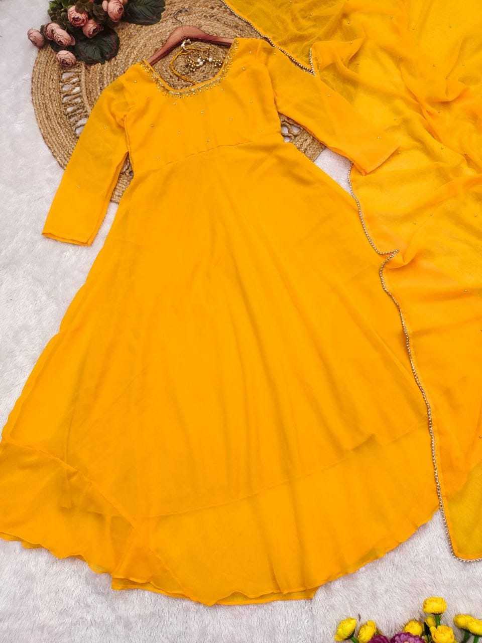 Faux Georgette Fancy Gown