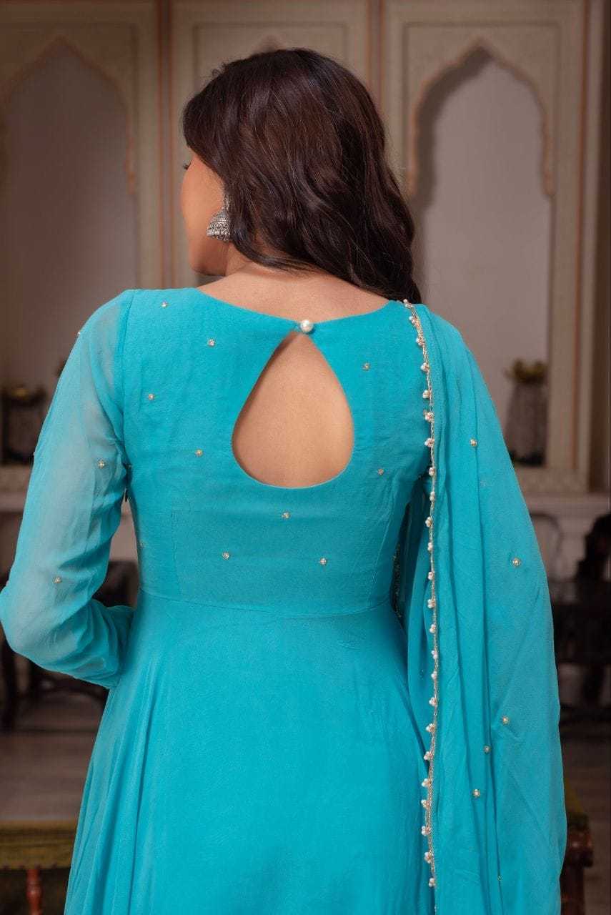 Faux Georgette Party Gown