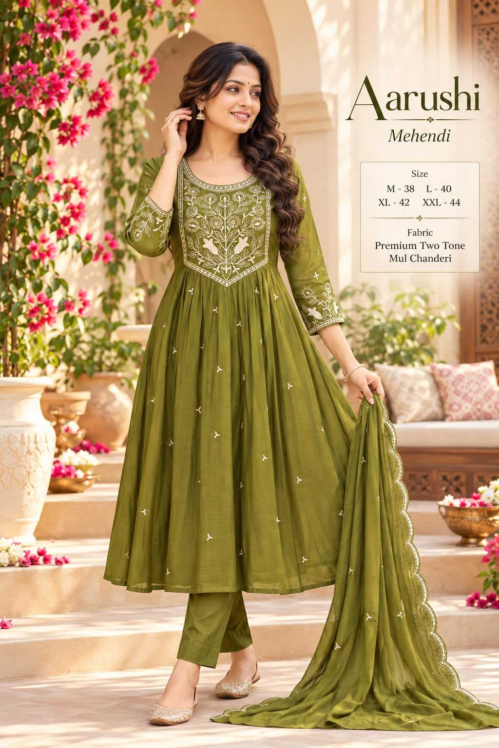 Grace Chanderi Cotton Embroidery Suit