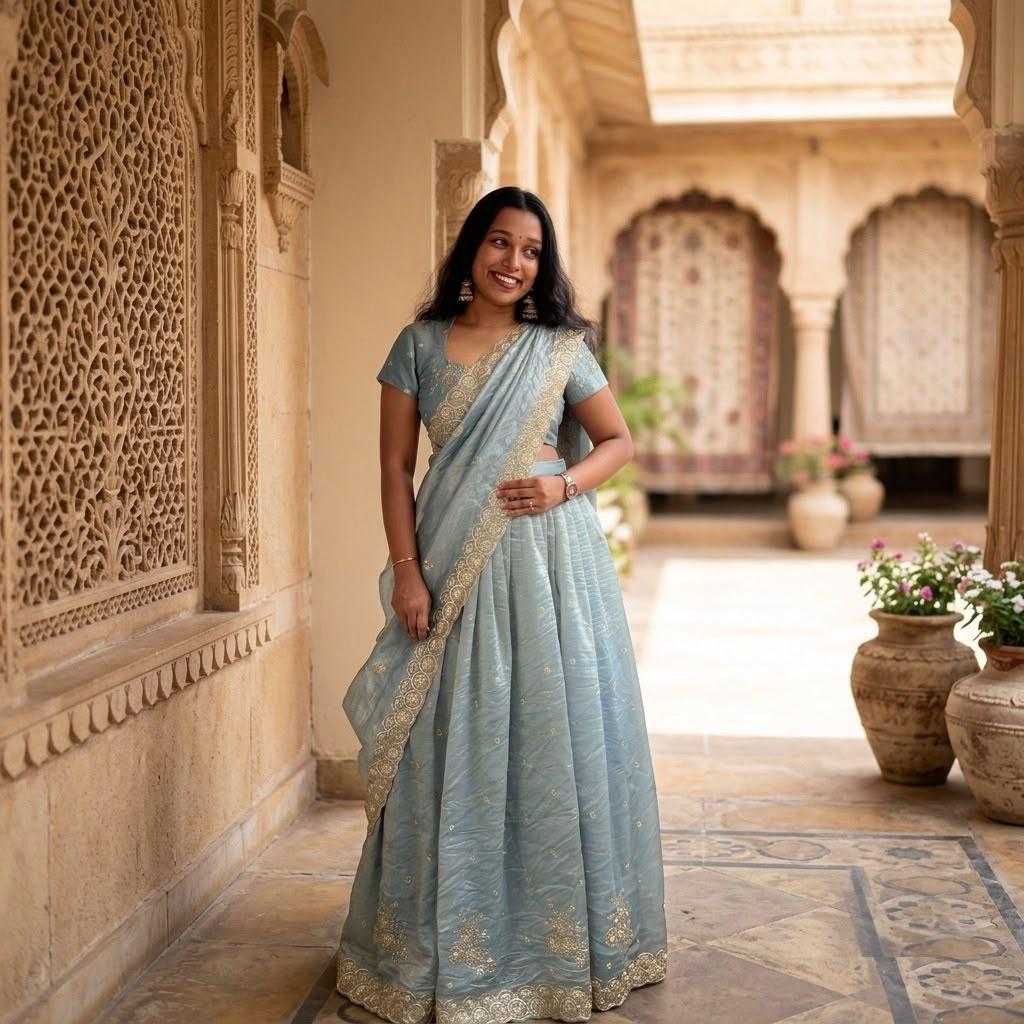 Ishwari Crush Silk Designer Lehenga