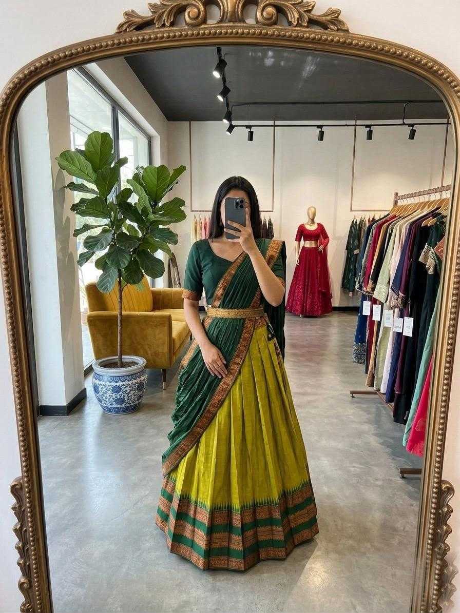 Kanchipuram Soft Cotton Silk Designer Lehenga