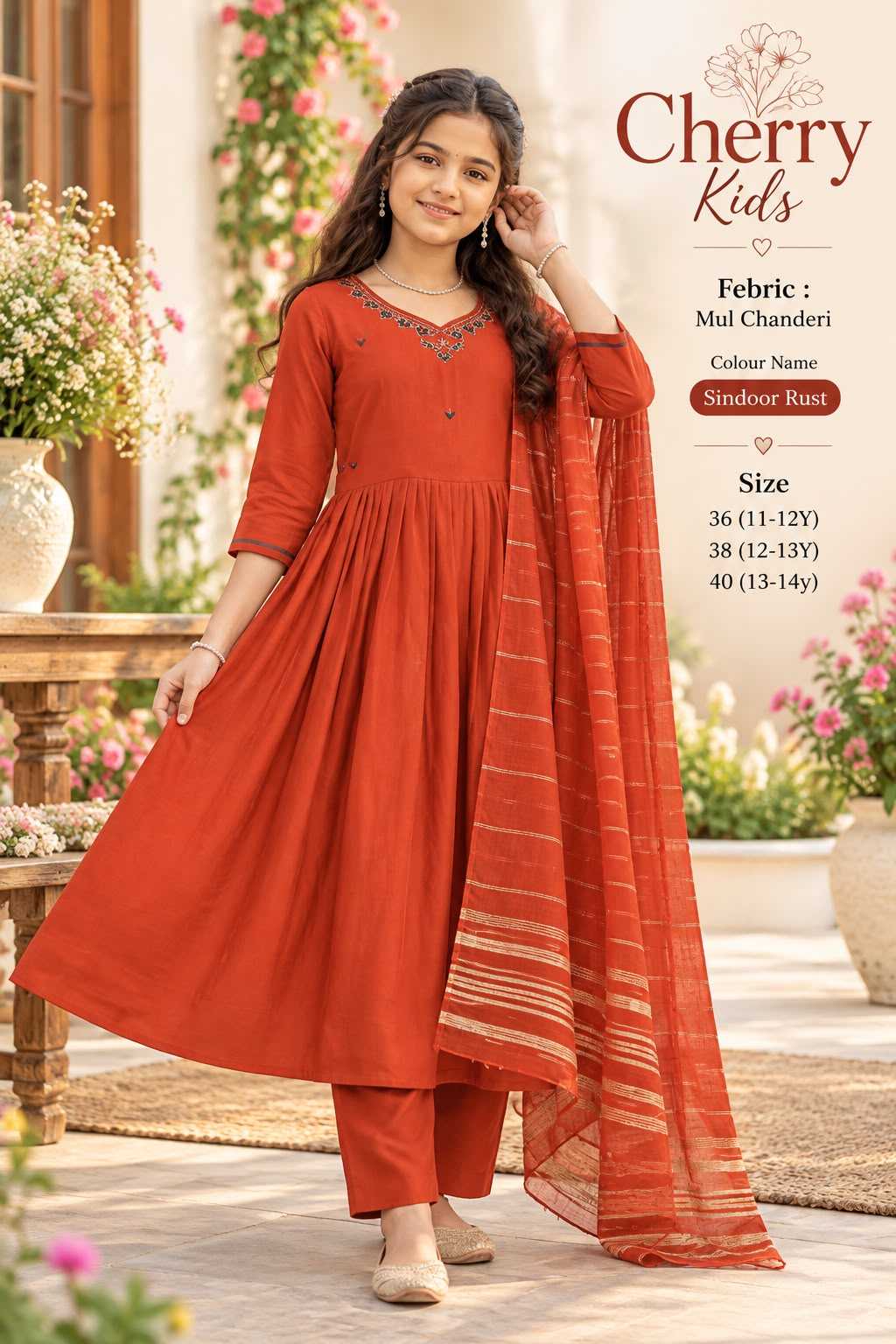 Pure Chanderi Silk Kids Traditional Outfits