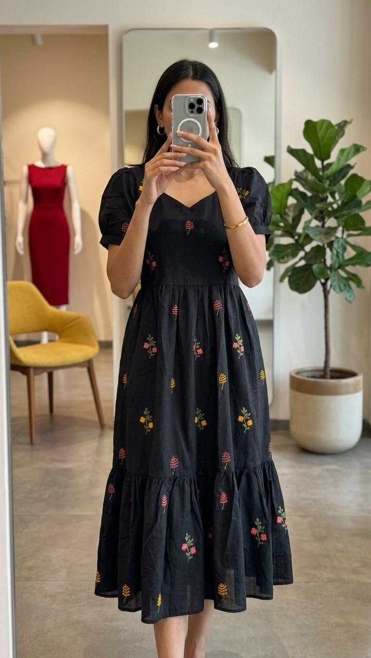 Chanderi Cotton Embroidery Gown