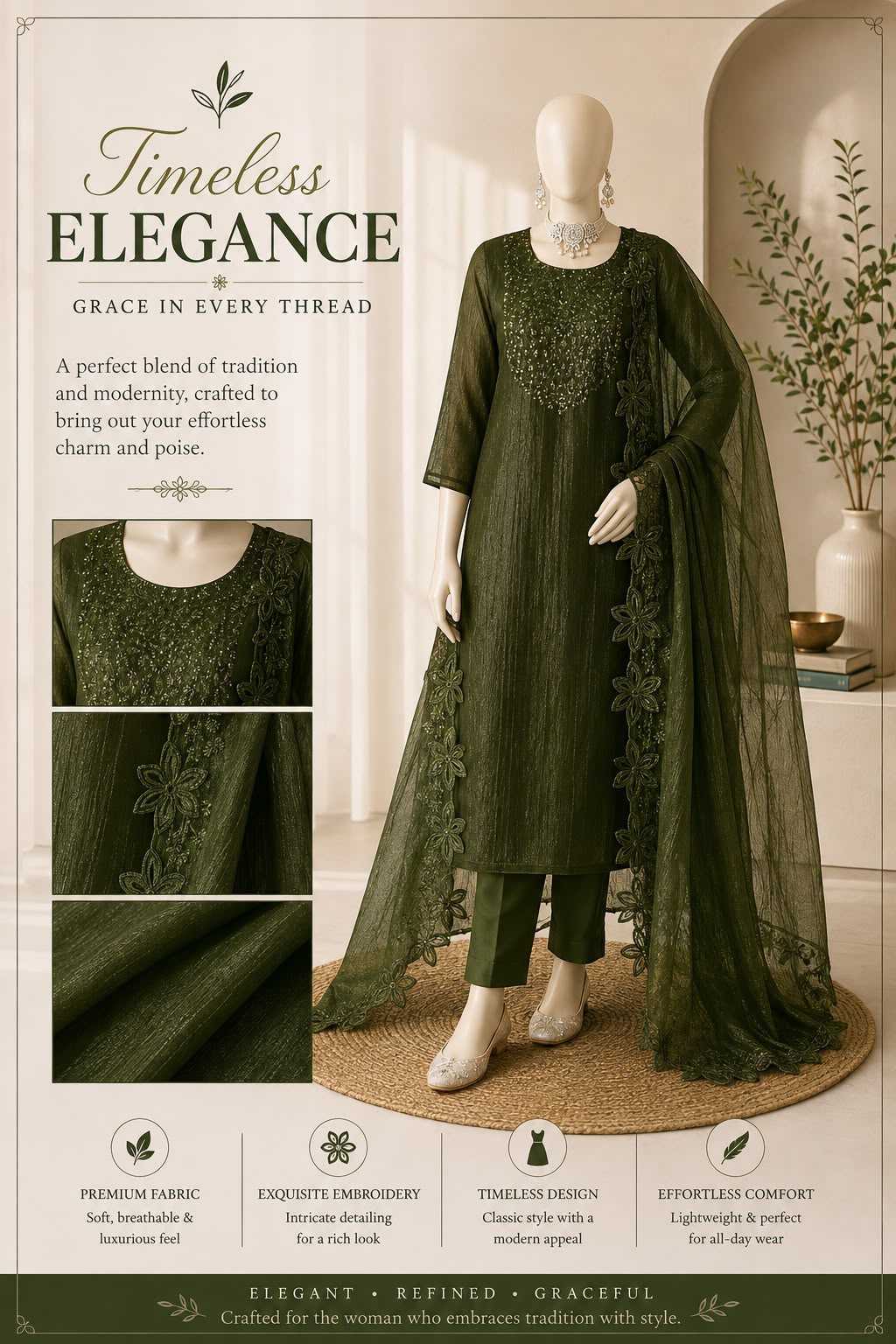 Yok Burberry Silk Designer Kurti