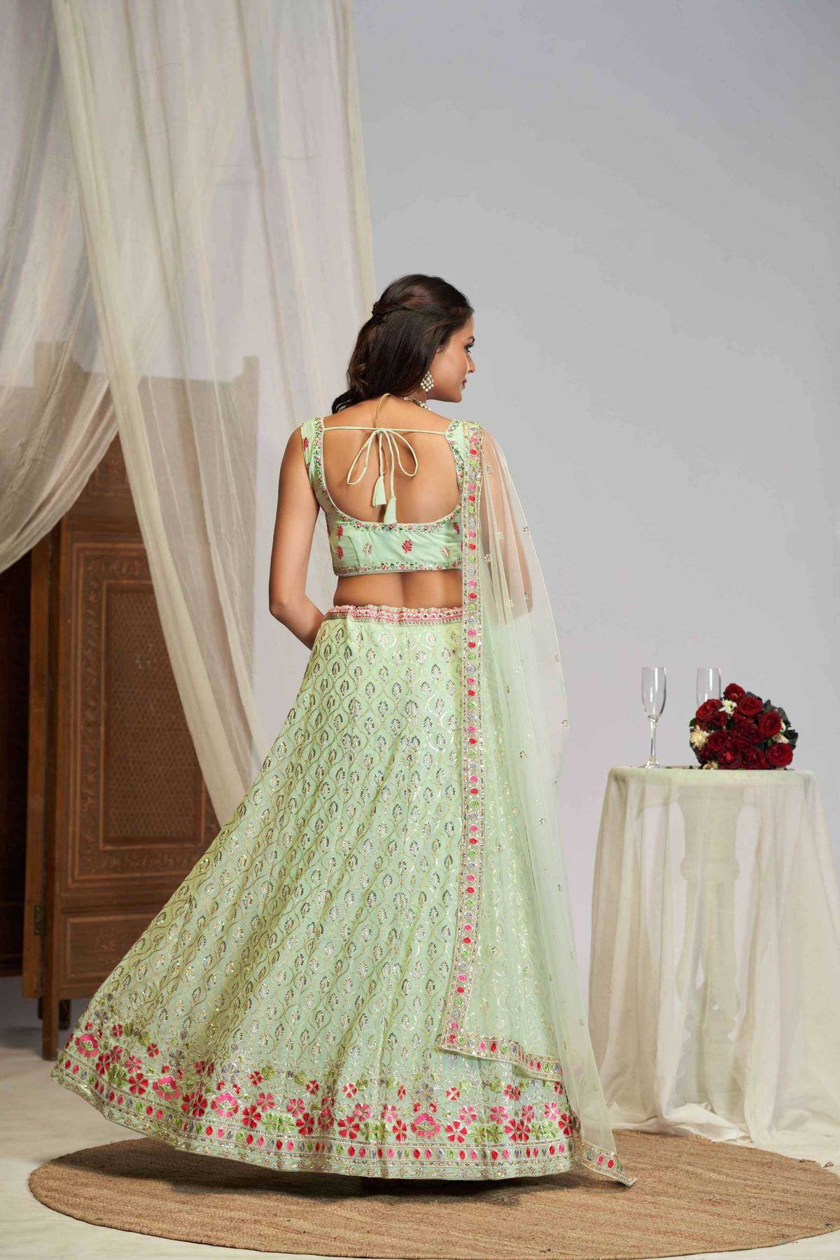 Georgette Embroidered Lehenga JT-138748