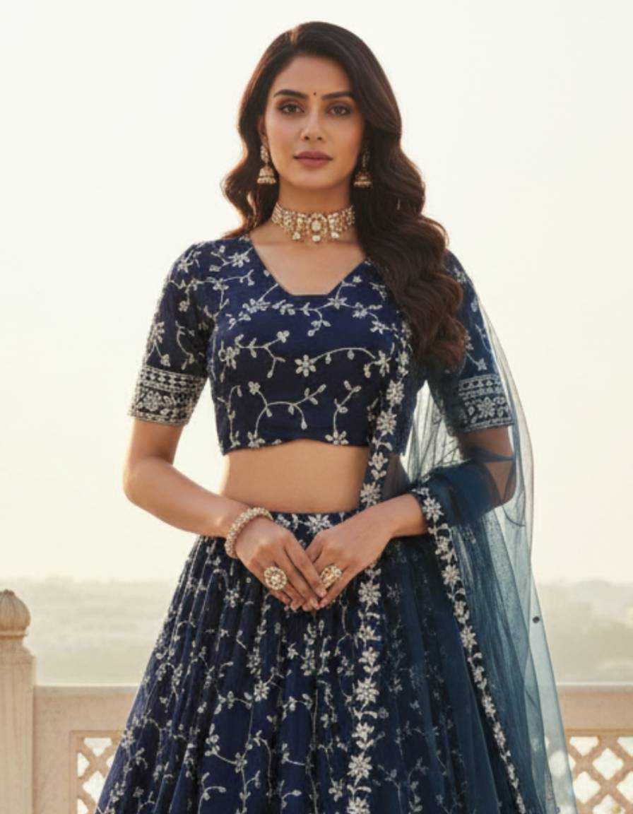 Georgette Embroidered Lehenga 212