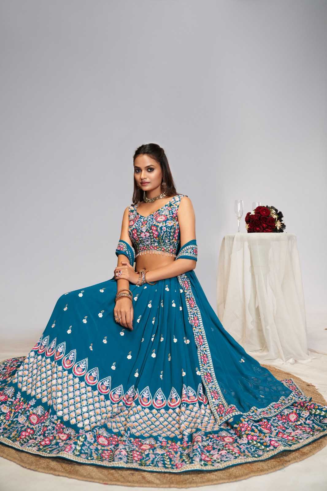 Faux Georgette Embroidered Lehenga 223