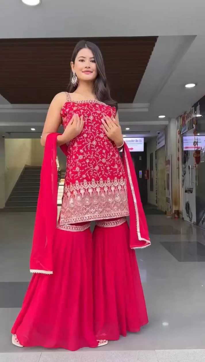 Faux Georgette Embroidery Suit 306