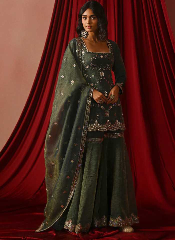 Silk Sharara Salwar Suit 333