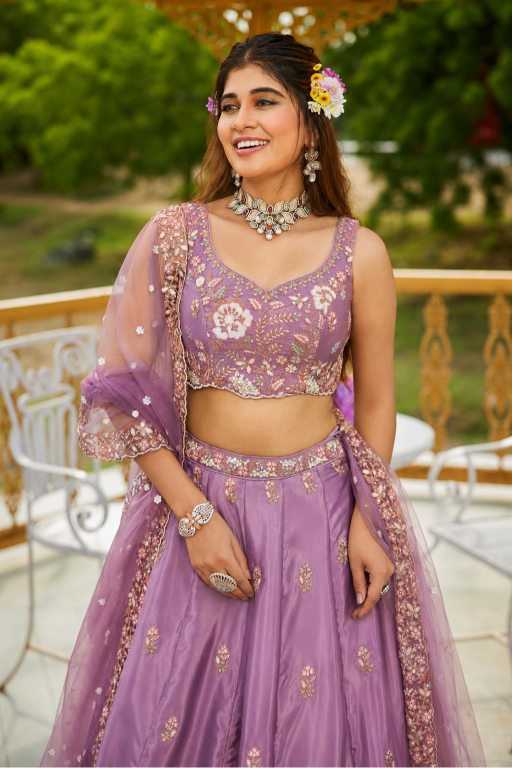 Crepe Embroidered Lehenga JT-138816