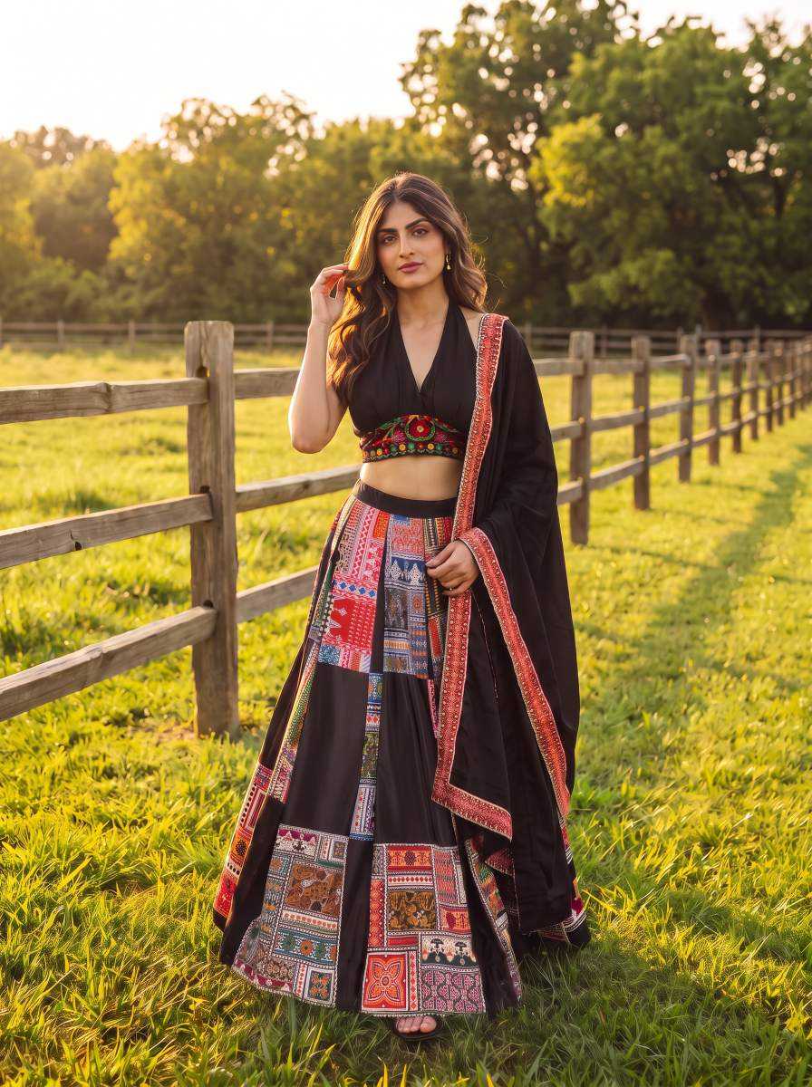 Crepe Designer Lehenga
