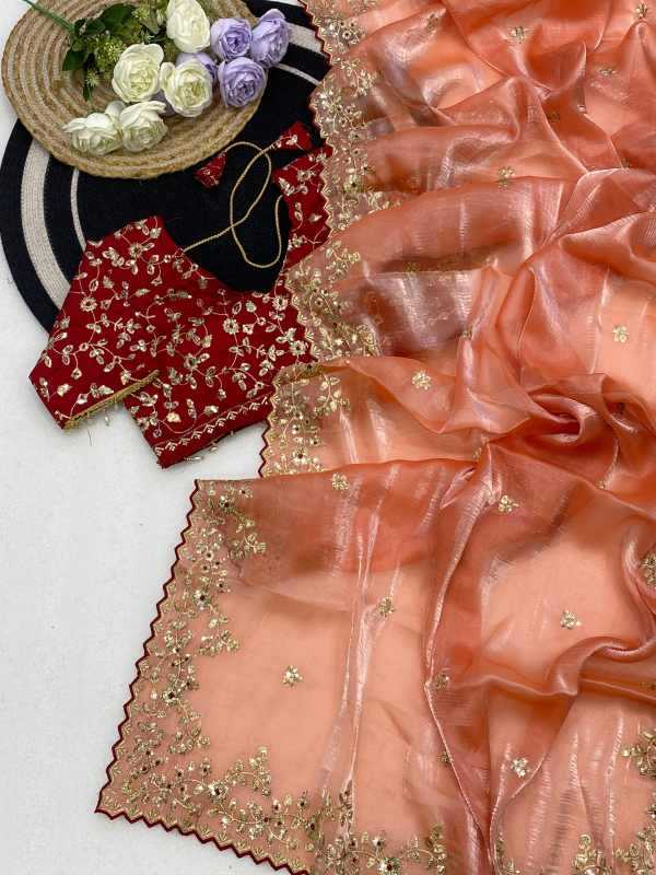 Satin Silk Sequence Saree