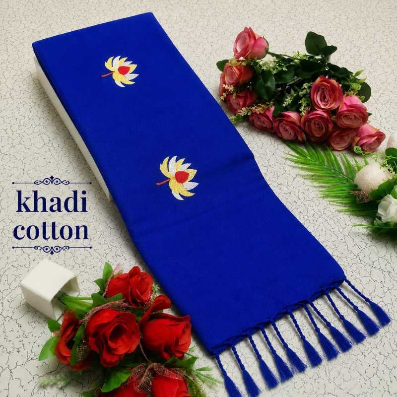 Khadi Cotton Embroidered Saree