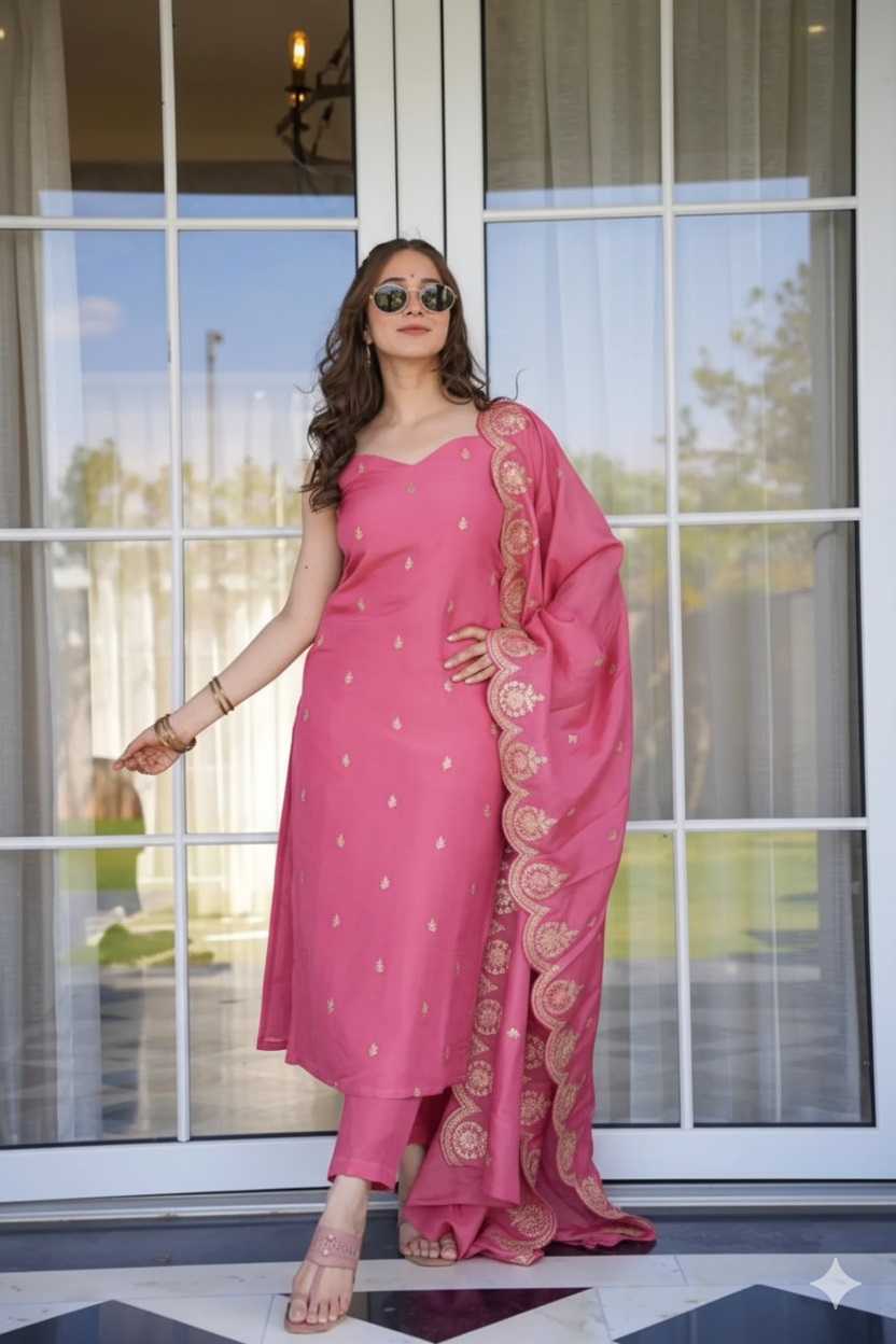 Viscose Designer Kurti in Rama