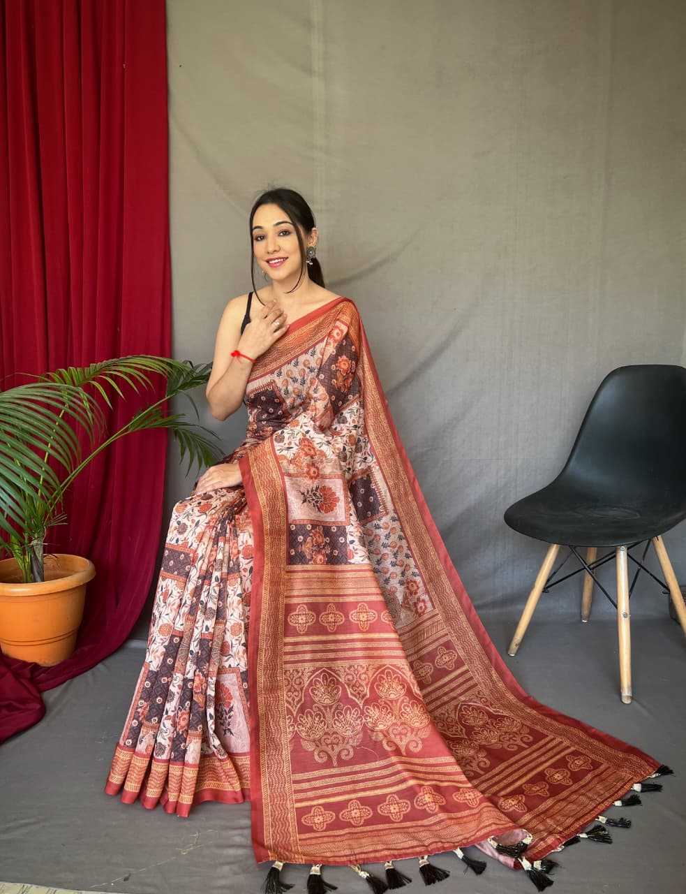 Carpet Silk Cotton Designer Saree