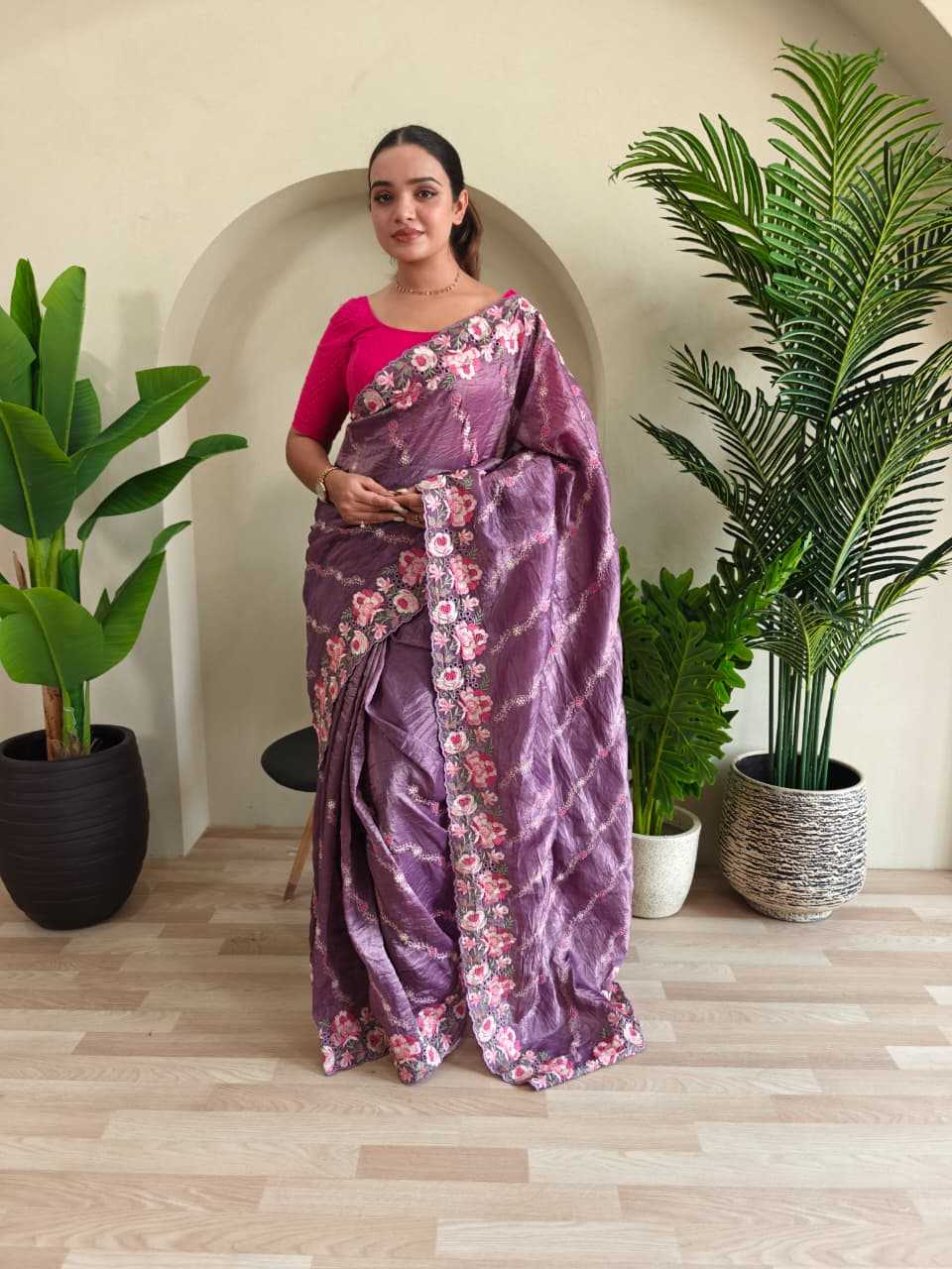 Crush Silk Party Wear Saree