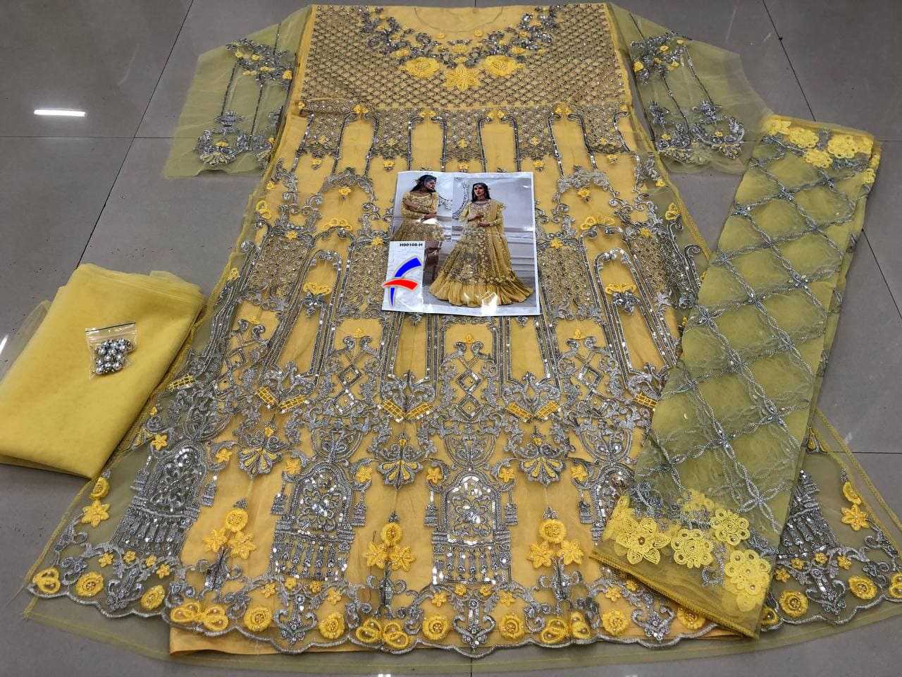 Net Embroidery Gown