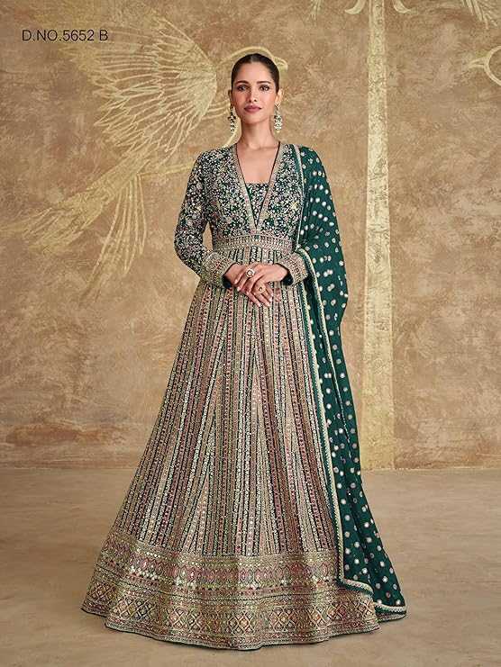 Georgette Embroidery Gown in Lavender