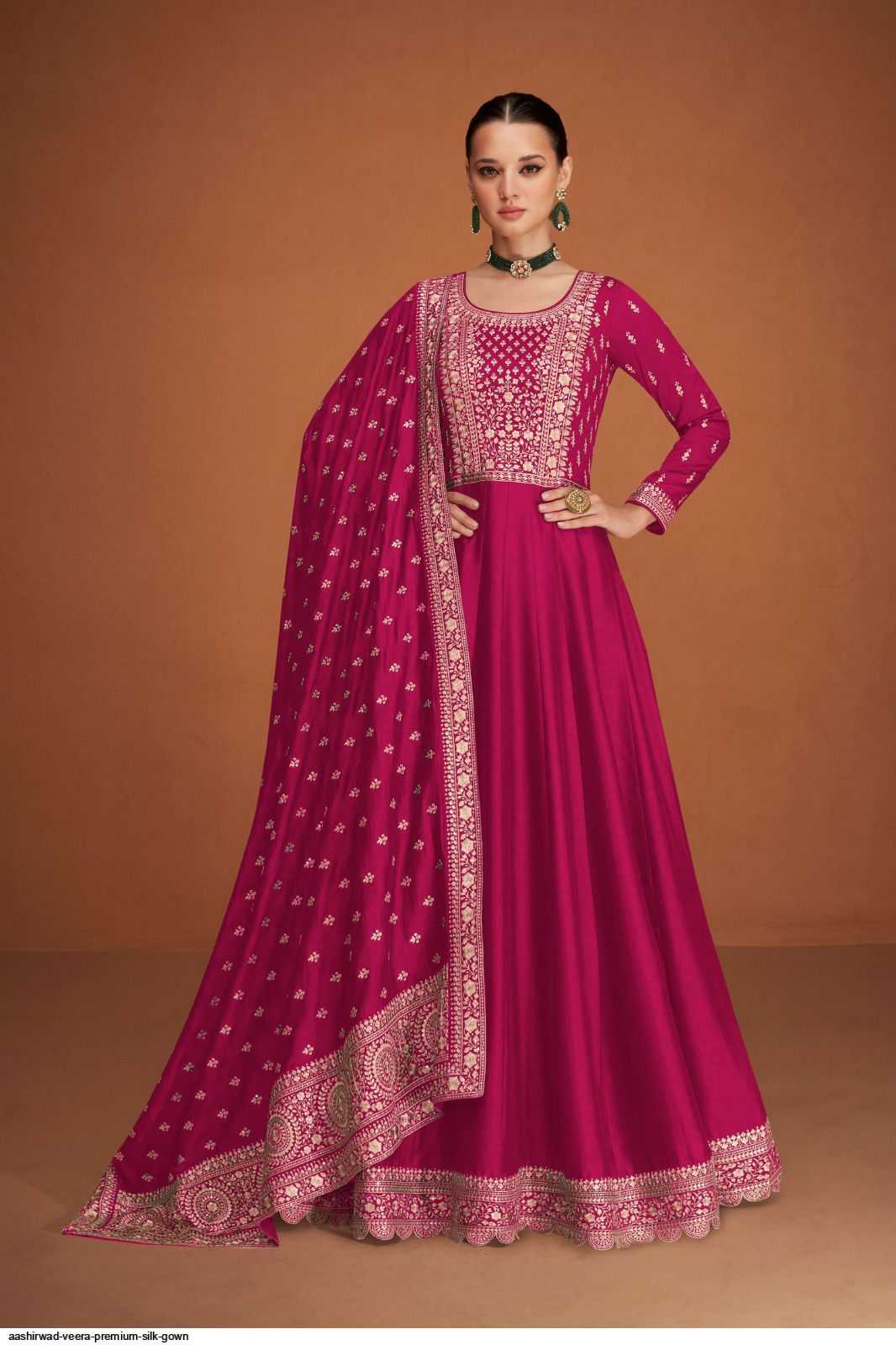 Ashirwad Soft Vichitra Embroidery Gown