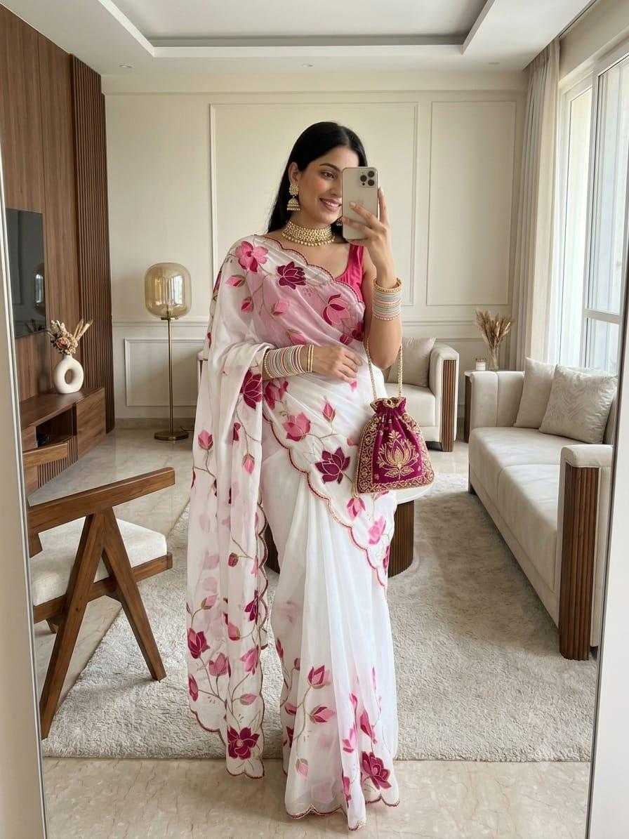 Pure Georgette Designer Saree