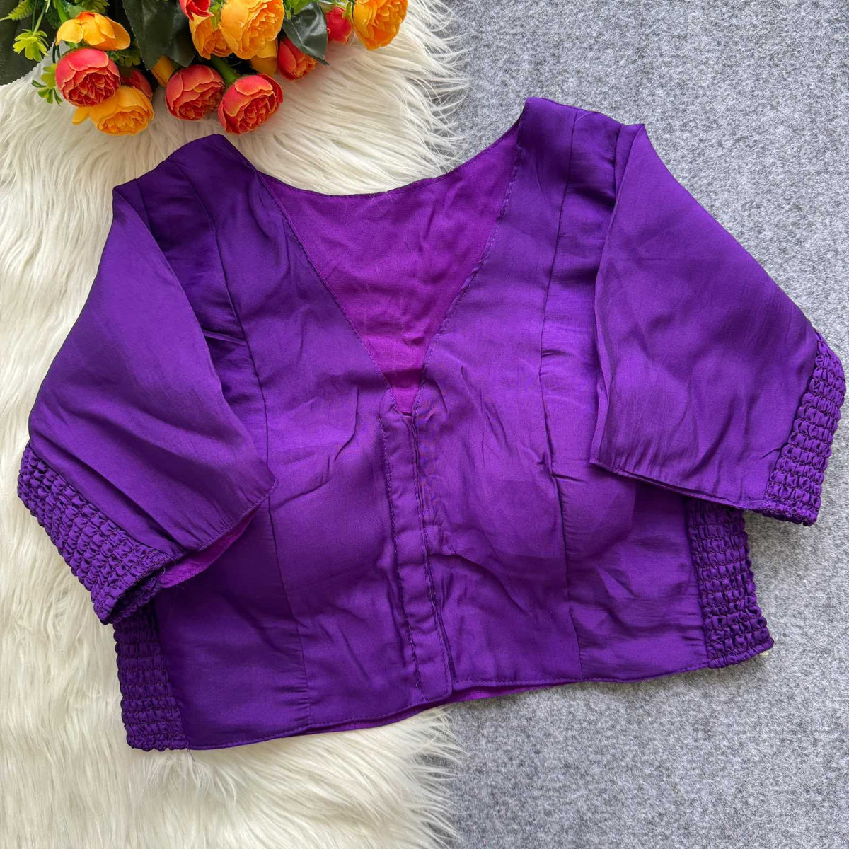 Purvi Heavy Roman Silk Stretchable Blouse