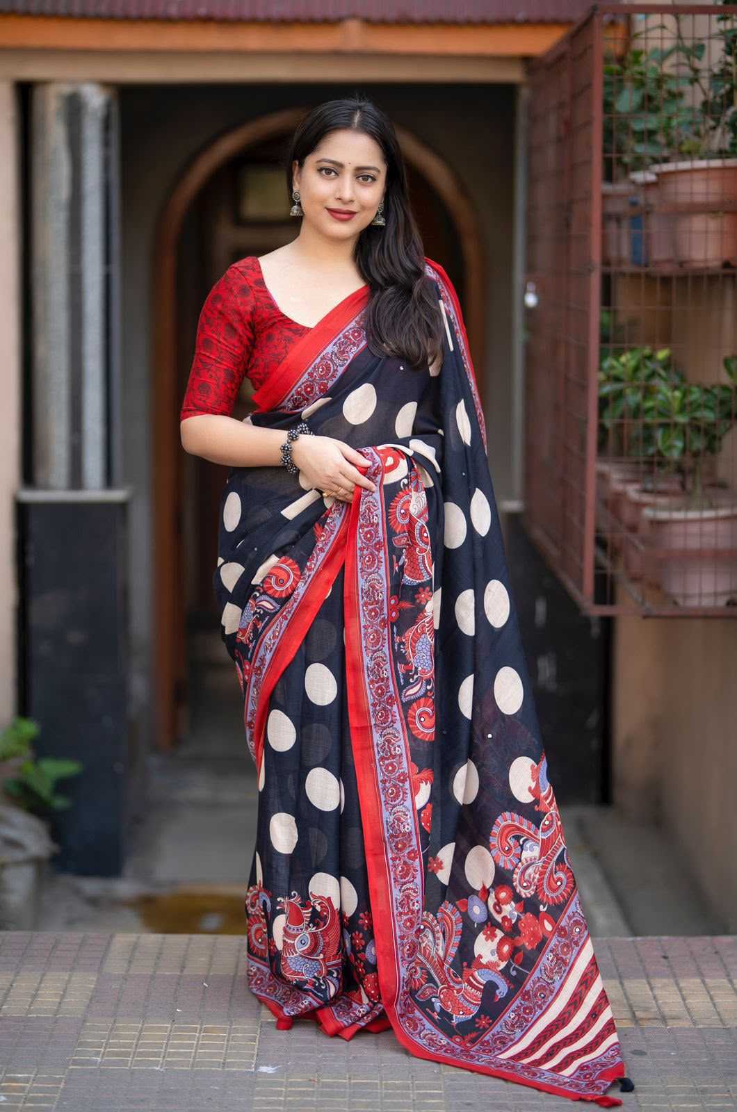 Linen Printed Saree