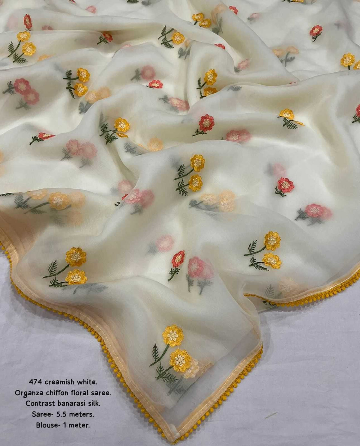 Cotton Embroidered Saree