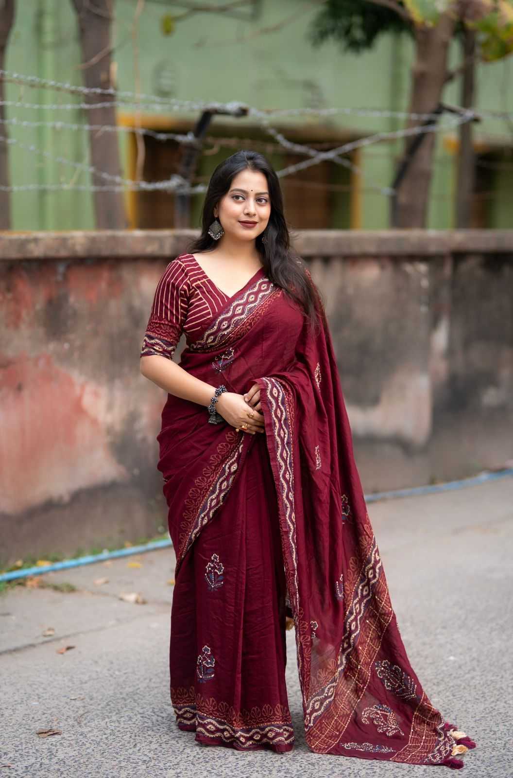 Chanderi Cotton Printed Saree
