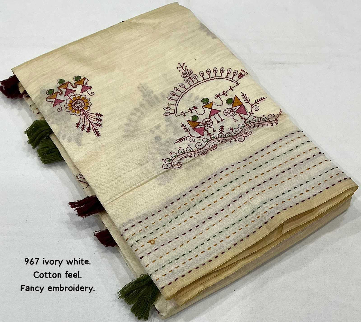 Soft Cotton Embroidered Saree