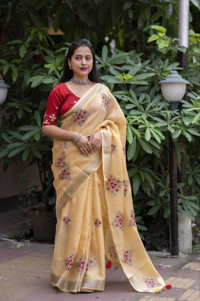Cotton Embroidered Saree