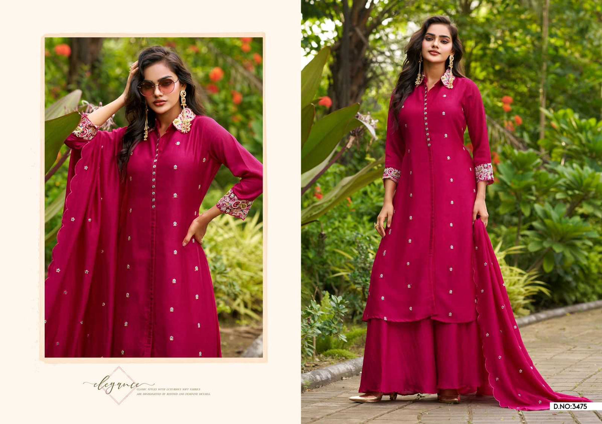 Soft Vichitra Sharara Salwar Suit