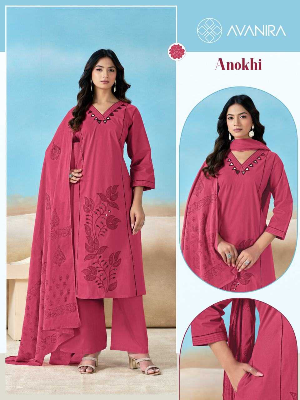 Anokhi Cotton Embroidery Suit