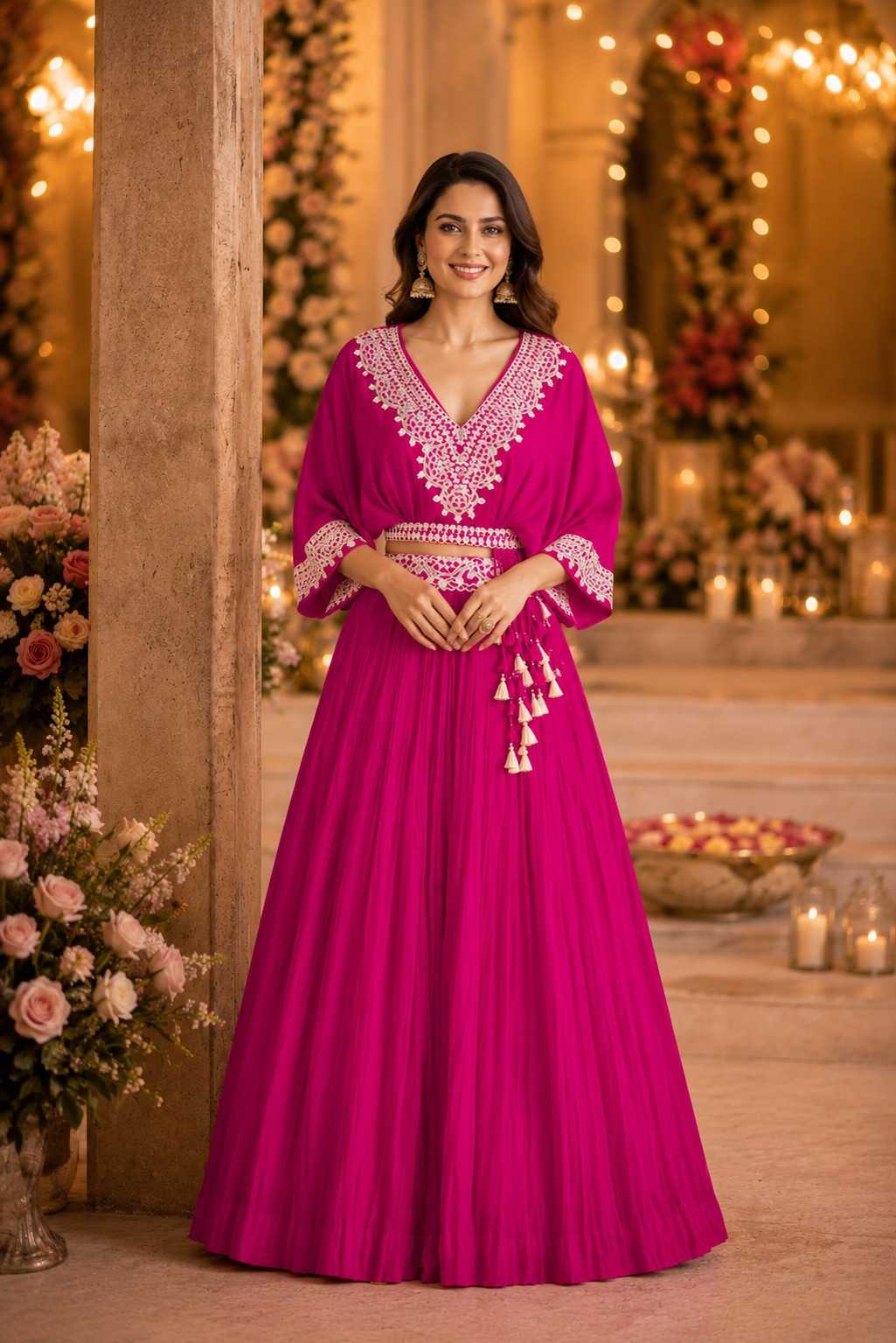 Avisha Chinon Embroidery Gown