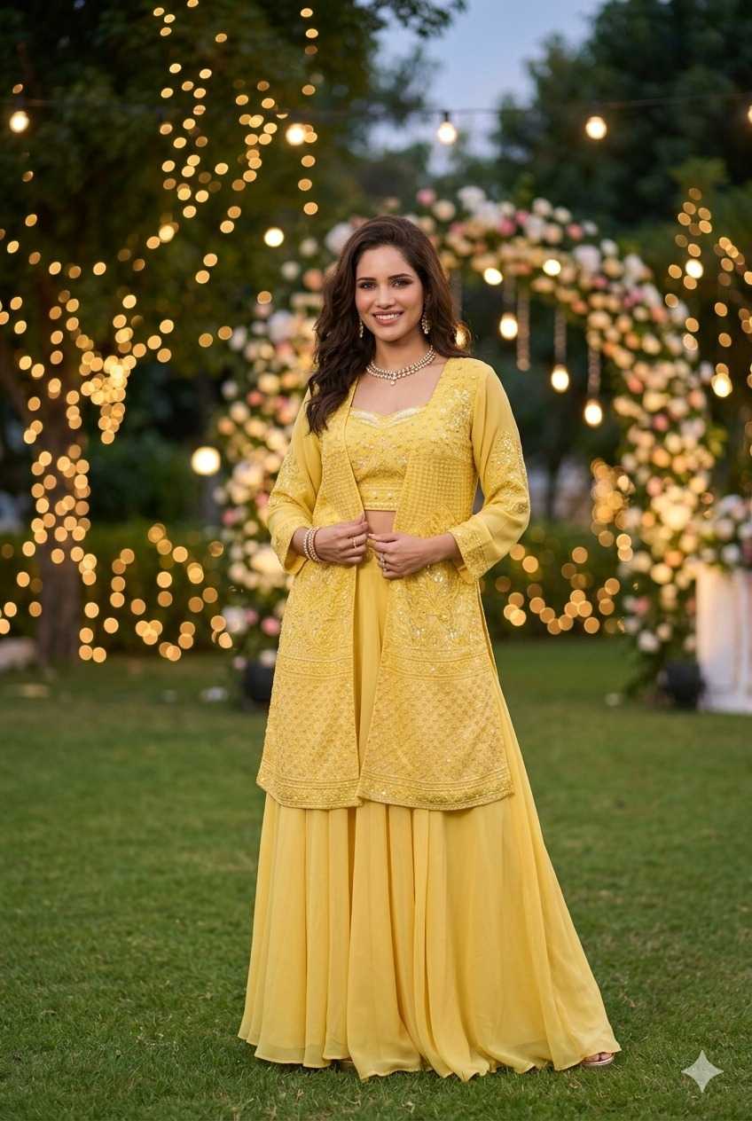 Madhuri Georgette Sharara Salwar Suit
