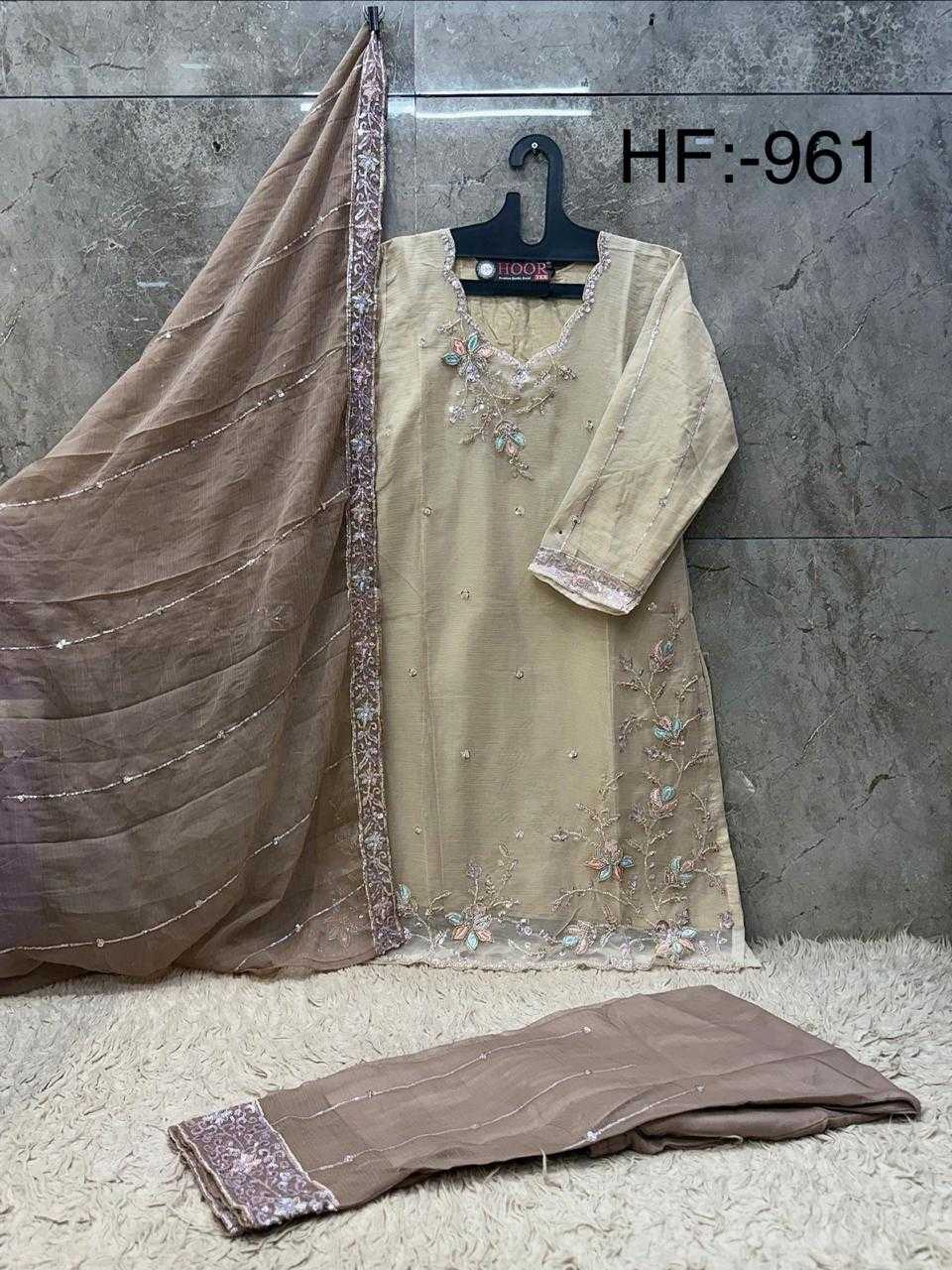 Pure Chiffon Ladies Suit in Baby Pink