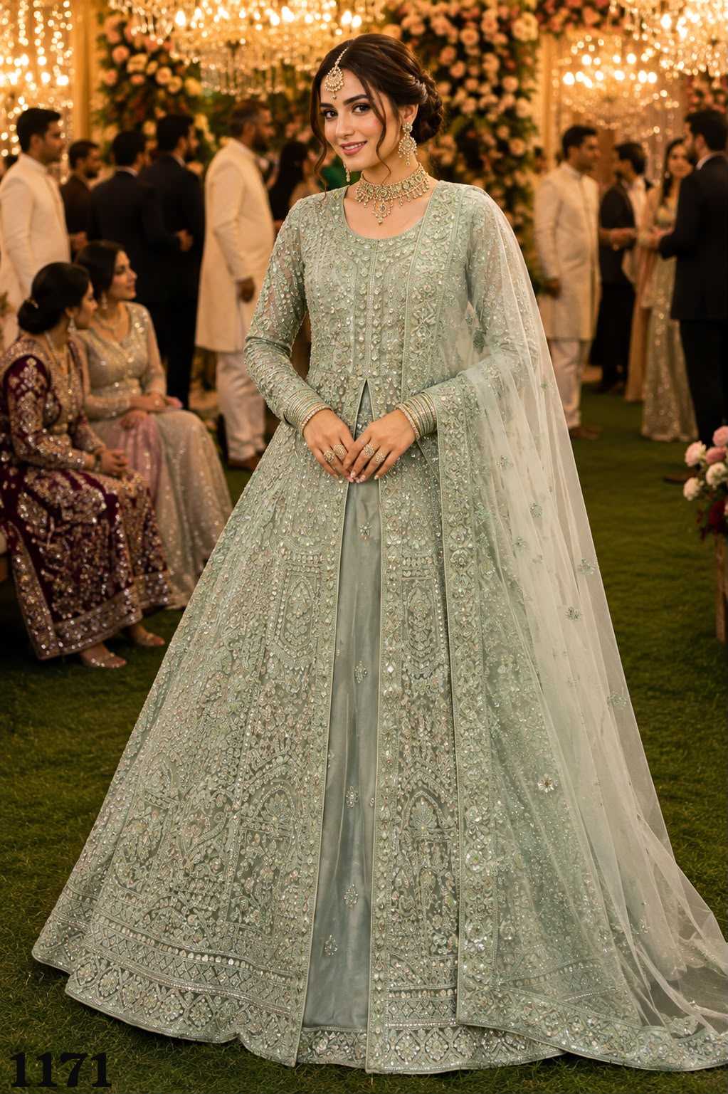 Net Embroidered Lehenga