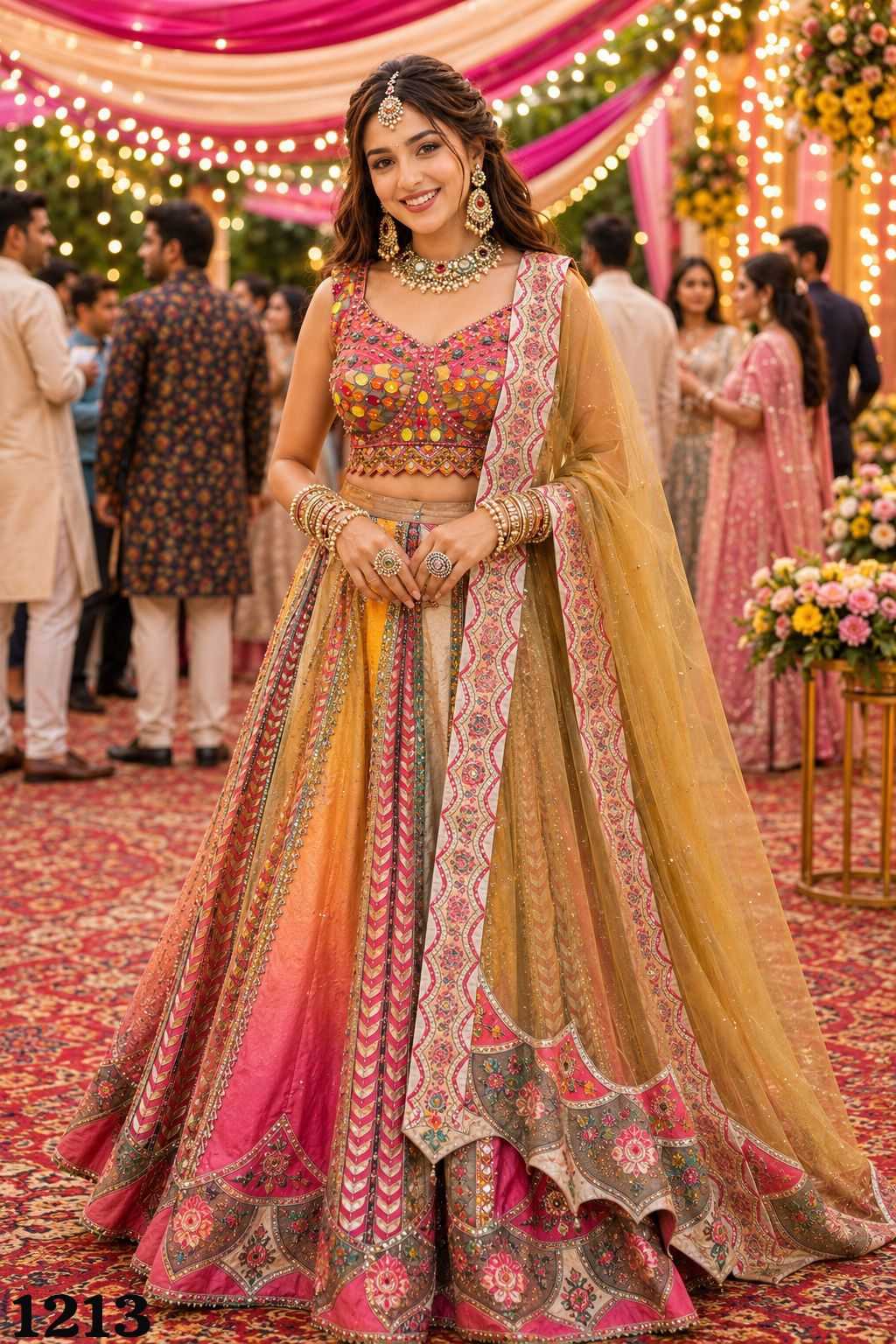 Mrudangi Takshvi Tissue Designer Lehenga