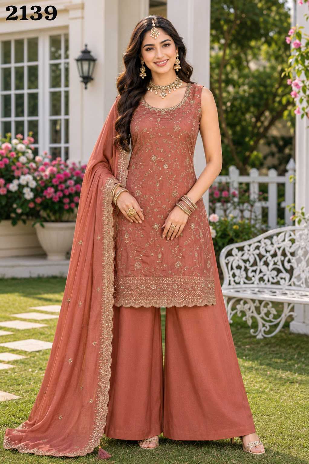 Vichitra Silk Embroidery Suit