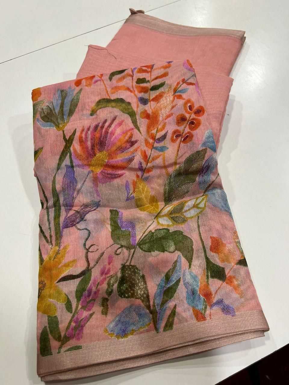 Aaradhya Linen Designer Saree