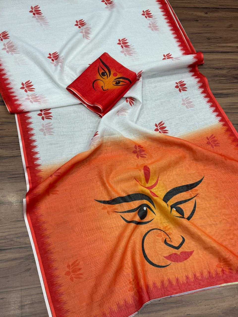 Advika Pure Linen Designer Saree